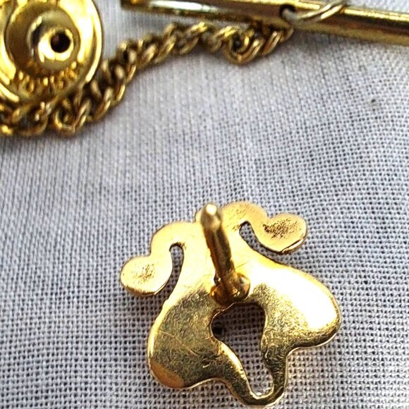 ANTIQUE TIE TACK LAPEL PIN ~ VICTORIAN BEAUTY ~ NOUVEAU ~ FLEUR DE LIS 1880-1900 - Picture 10 of 12